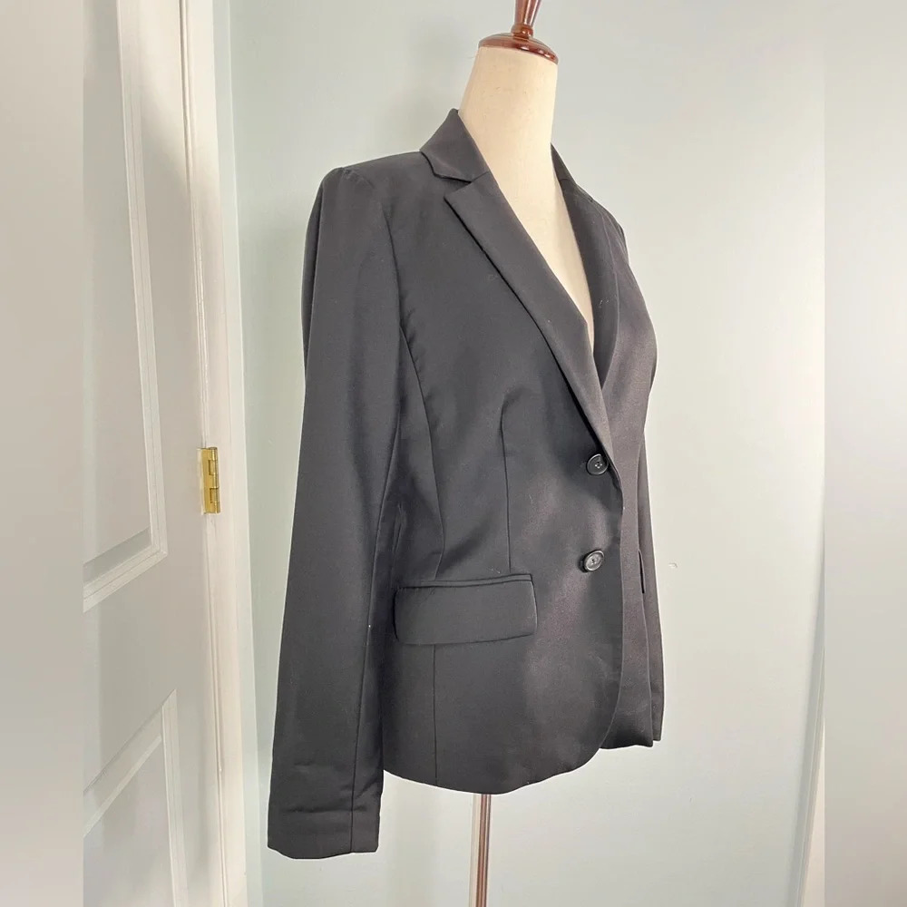 J.Crew black 100% wool single breasted jacket blazer size 2 - Picture 7 of 13